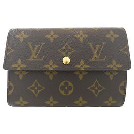 Louis Vuitton Monogram Portefeuille Tresor Etui Papier Wallet Brown