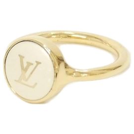 Anillo Louis Vuitton LV Pearly Confetti Band Blanco Dorado