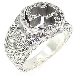 Anello a Fascia Gucci Interlocking G in Argento Altro