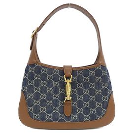 Gucci JACKIE 1961 Shoulder Bag Brown Dark blue