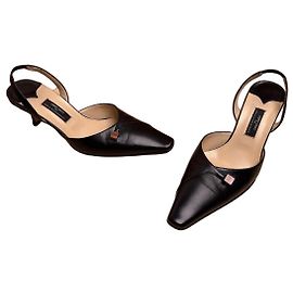 Jimmy Choo for Anya Hindmarch Slingback-Absatzschuhe aus schwarzem Leder Schwarz