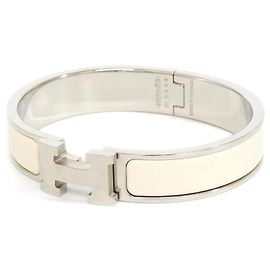 Hermès Bracelet Charmes Hermes Click H PM Argenté Beige
