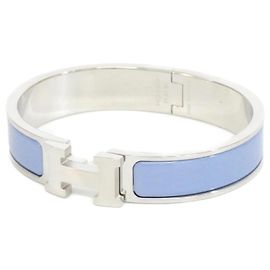 Hermès Hermes Click H PM Charm Armband Silber Blau