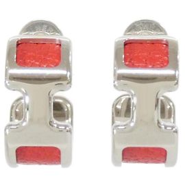 Hermès Orecchini Hermes Olympe PM 500468FK Argento Rosso