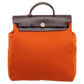 Hermès Hermes Herbag A Dos Toile Orange