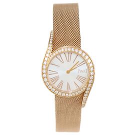 Piaget Silver Dial 18K Rose Gold Diamond Limelight Watch 32mm Other