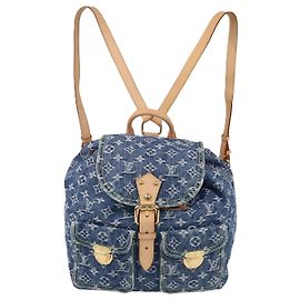 Louis Vuitton Blue Monogram Denim Sac a Dos Backpack GM Azul