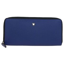 Montblanc Blue Leather Sartorial Phone Pouch Blue