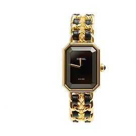 Montre Chanel Première Métal Doré et Cuir Noir Noir Doré
