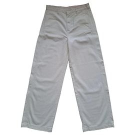 Levi's Beige Cotton Wide-Leg Pants Beige