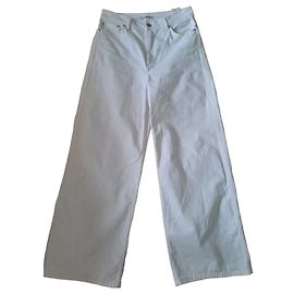 Autre Marque Jean large blanc Blanc