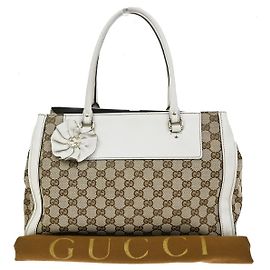 Gucci Trophy GG Canvas with Leather Small Marrone