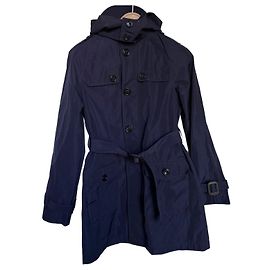Burberry Children's Navy Trench Coat with Nova Check Lining Navy blue