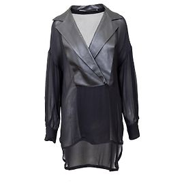 Autre Marque Blusa de couro preto Gaetano Navarra Preto