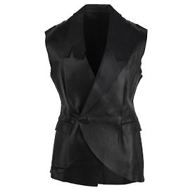 Autre Marque Lederweste Costume National Schwarz