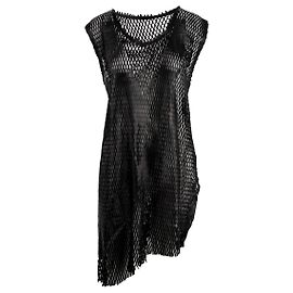 Autre Marque Top longo Cutulicult em couro com recortes Preto