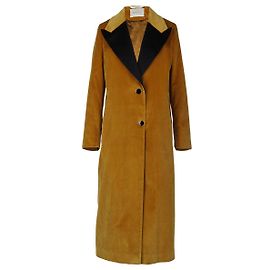Autre Marque Abrigo largo de terciopelo mostaza Bottega Martinese Amarillo