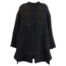 Autre Marque Casaco capa adornado Diliborio Preto