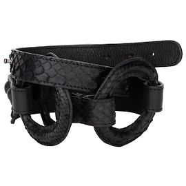 Autre Marque Collection Privée Embossed Leather Belt Black