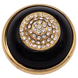Autre Marque Broche Collection Privée Negro y Dorado con Strass Dorado