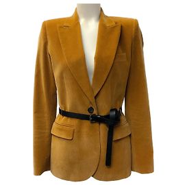 Blazer cinturado de pana de algodón camel Barbara Bui Castaño