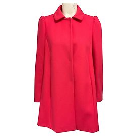 RED Valentino Fuchsia Pink Wool Coat Pink