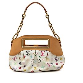 Bolsa Satchel Judy PM Louis Vuitton Monogram Multicolore Branca Branco