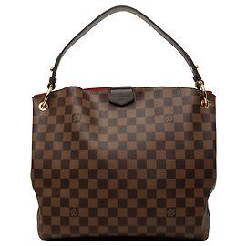 Sac à épaule Louis Vuitton Damier Ebene Graceful PM Marron Marron