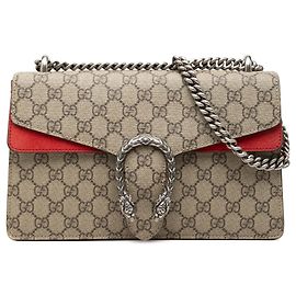 Bolso de hombro Gucci Dionysus Medium GG Supreme Beige Beige
