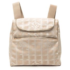 Beige Chanel New Travel Line Nylon Backpack Beige
