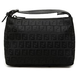 Black Fendi Zucchino Canvas Handbag Black