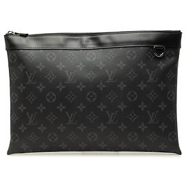 Bolsa de mão Louis Vuitton Monogram Eclipse Discovery Pochette GM preta Preto