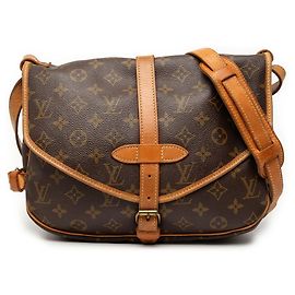 Borsa a tracolla Louis Vuitton Monogram Saumur 30 Marrone Marrone
