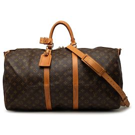 Mala de Viagem Louis Vuitton Monogram Keepall Bandouliere 55 Castanha Marrom