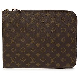 Brown Louis Vuitton Monogram Poche Documents Portfolio 30 Clutch Bag Brown