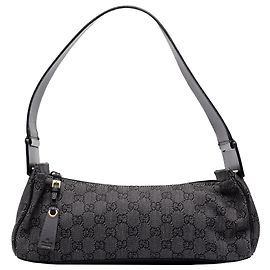 Bolsa de Ombro Gucci GG Denim Cinza Cinza