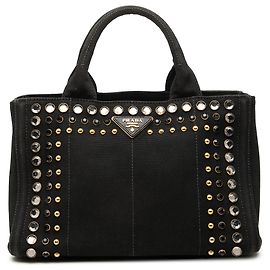Sac à main Prada Small Canvas Canapa Bijoux Noir Noir