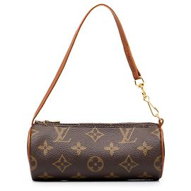 Louis Vuitton Monogram Papillon Pochette Handtasche Braun Braun