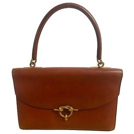 Vintage Hermès 60's Brown Cognac  Cordeliere  Leather  Bag Other