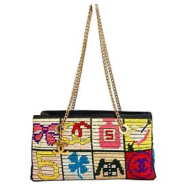 Chanel Medium Needlepoint Patchwork Precious Symbols Tote Bag Mehrfarben Golden