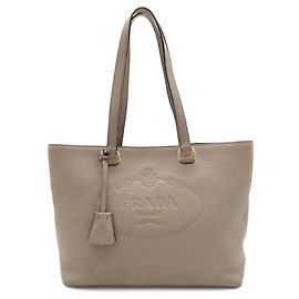Borsa Tote a Spalla Prada in Pelle Grigio Grigio