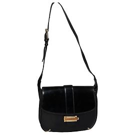 Gucci black leather shoulder bag Black