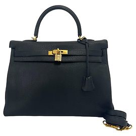 Hermès HERMES Kelly 35 Togo Handbag/Shoulder Bag Black