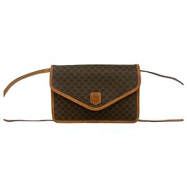 Céline Bolso Celine Vintage Macadam Blazon Pattern Triomphe Logo Castaño