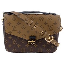 Louis Vuitton Borsa a tracolla e a mano Pochette Metis Reverse in tela marrone Marrone