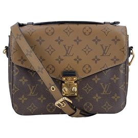 Louis Vuitton Borsa a tracolla Pochette Metis Reverse in tela marrone Marrone