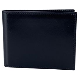 Gucci Vintage Black Smooth Leather Bifold Small Wallet Black