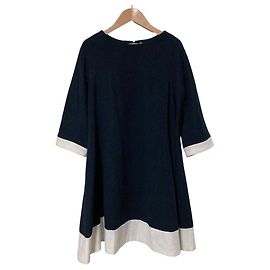 Autre Marque Abito bicolore in lana Grace Class Blu Blu navy
