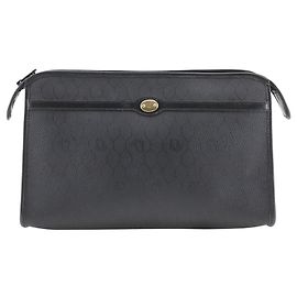 Autre Marque Christian Dior Old Dior Honeycomb PVC Clutch Bag Black