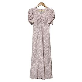 Autre Marque Snidel Sustaina Gather Print Kleid Pink